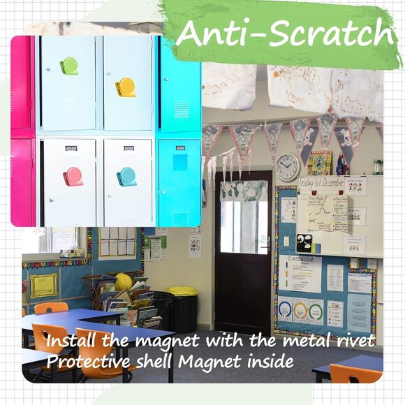 Magnetic Clips, 32pcs Colored Metal Clips for Refrigerator, Whiteboard & Photos - Picture 6 of 8